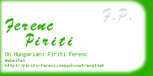 ferenc piriti business card